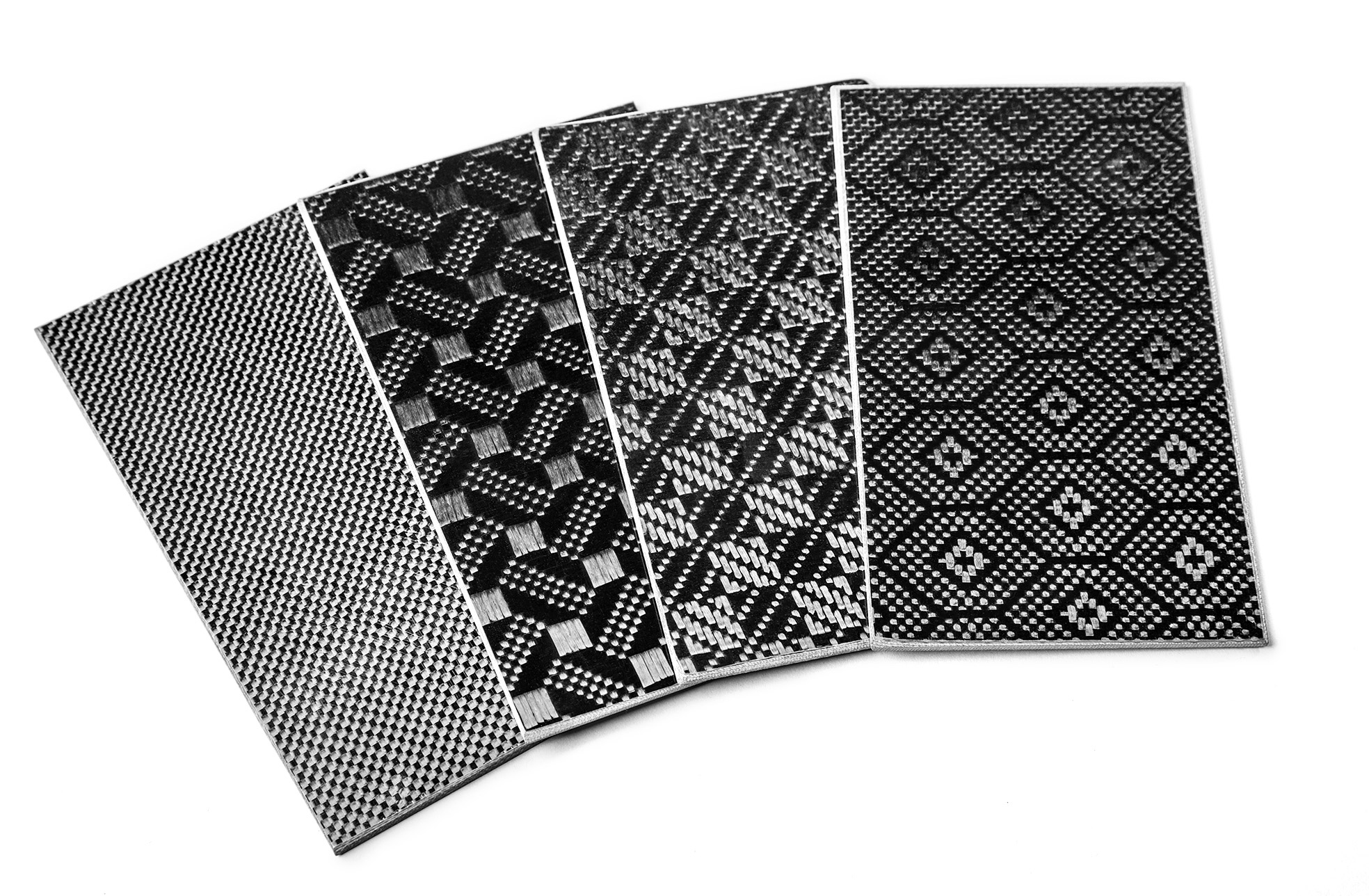 Group of 4 geometrical Carbon Fiber Sheets